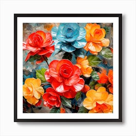 Colorful Roses 16 Art Print