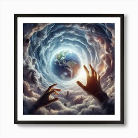 Hands Reaching For The Earth Art Print