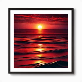 Sunset In The Ocean 6 Art Print