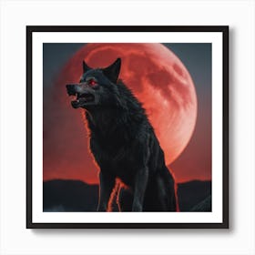 Full Moon Wolf Art Print