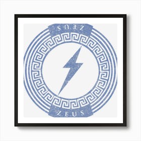 Greek God Zeus Lightning Bolt Symbol Mythology Art Print