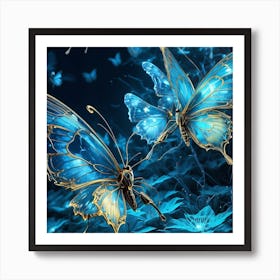 Blue Butterflies Art Print