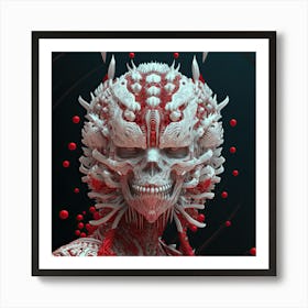 Skull And Blood Art Print