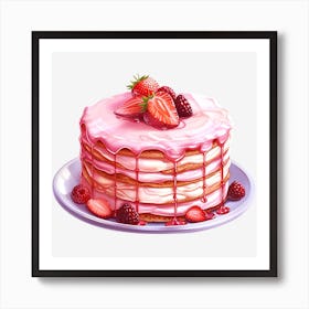 Strawberry Cake 7 Art Print