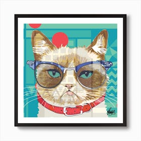 Margaret Grumpy Cat Square Art Print