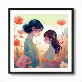 Mother And Daughter 1 Art Print