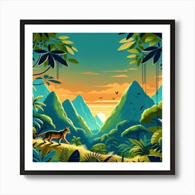 Mystic jungle cat Art Print