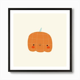 Kawaii Pumpkin Art Print