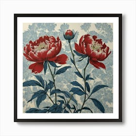 Red Peonies Art Print