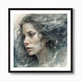 Girl In The Water 1 Art Print