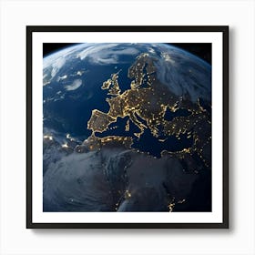 Earth At Night 19 Art Print