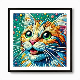 Cat With Bubbles 1 Art Print