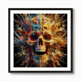 Abstract Skull Art Print