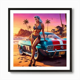 Girl In A Bikini Art Print