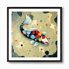 Koi against beige background Art Print