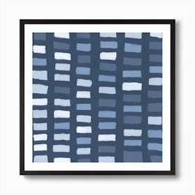 Painted Color Block Window Pane In Blue Art Print