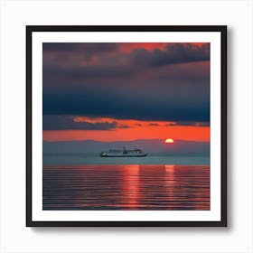 Sunset On The Sea 4 Art Print