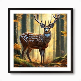 Deer In The Forest 162 Art Print