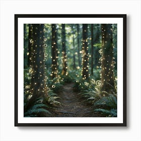 Fairy Lights In The Forest Art Print