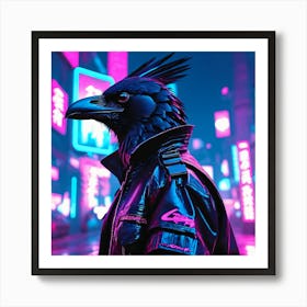 Cyberpunk Raven Art Print