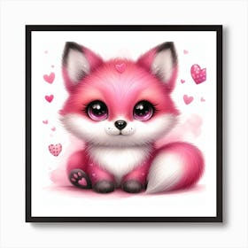 Fox Valentine's day 1 Art Print