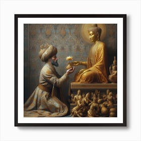 Buddha And King 1 Art Print
