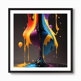 Dripping Ink Art Print