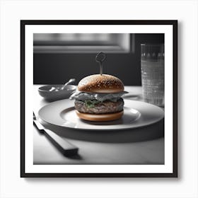 Burger On A Plate 23 Art Print