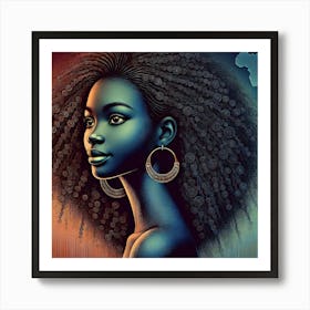 African Woman Painting Art Print