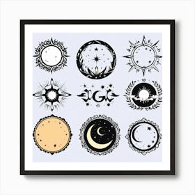 Moon And Stars 5 Art Print