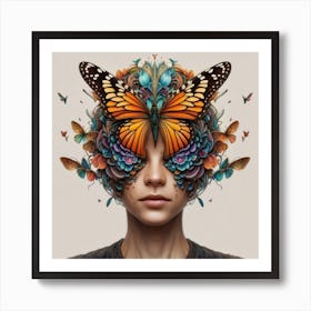 Butterfly Head Art Print