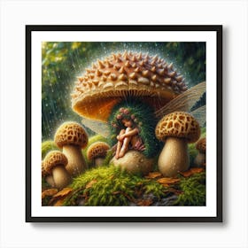 Fairy On A Mushroom Poster