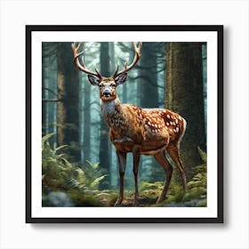 Deer In The Forest 159 Art Print