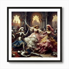 Battle Of The Princesses Art Print