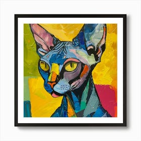 Kisha2849 Picasso Style Hairless Cat No Negative Space Full Pag A7674bf6 8134 4be1 B094 8cb921f71976 Art Print