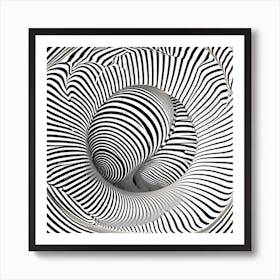 Op Art Imagine A White Square Surface Printed Art Print