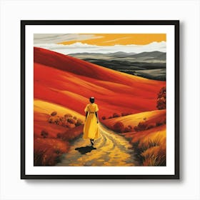 Woman In Yellow Art Print