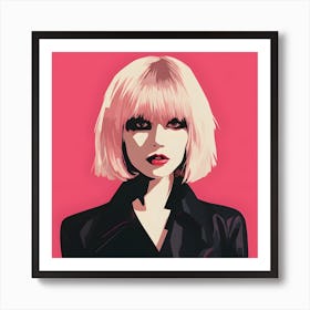 Punk Woman In Pink And Black 2 Art Print