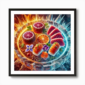 Ember And Ice Platter Art Print