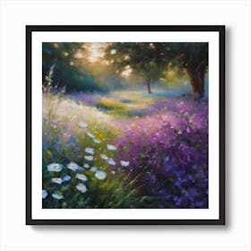 Bluebells And Daisies Art Print