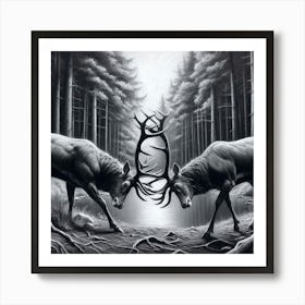 Deer In The Woods Art Print