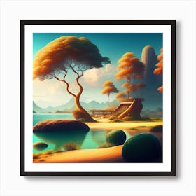 Landscape With Trees Art Print