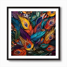 Peacock Feathers Art Print