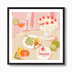 Let Them Eat Cake Square Art Print