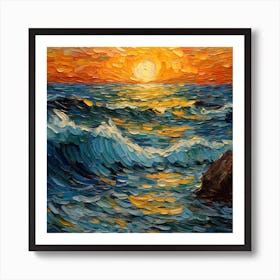 Sunset On The Sea Art Print