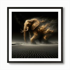 Elephant In The Desert Art Print