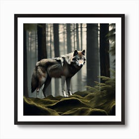 Wolf In The Forest 59 Art Print