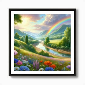 Rainbow In The Valley 1 Art Print