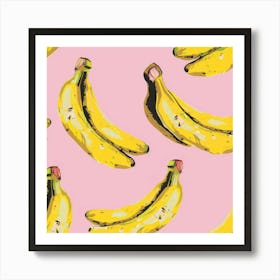 Bananas On Pink Background Art Print