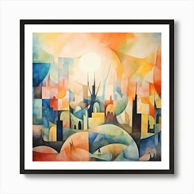 Surreal Serenity: Italian Dreams in Watercolour Art Print